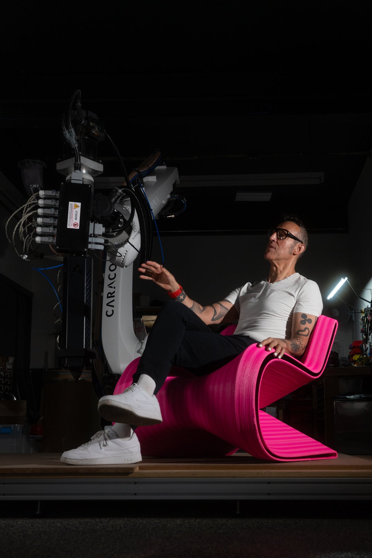 A Decibel chair in the robotic production studio